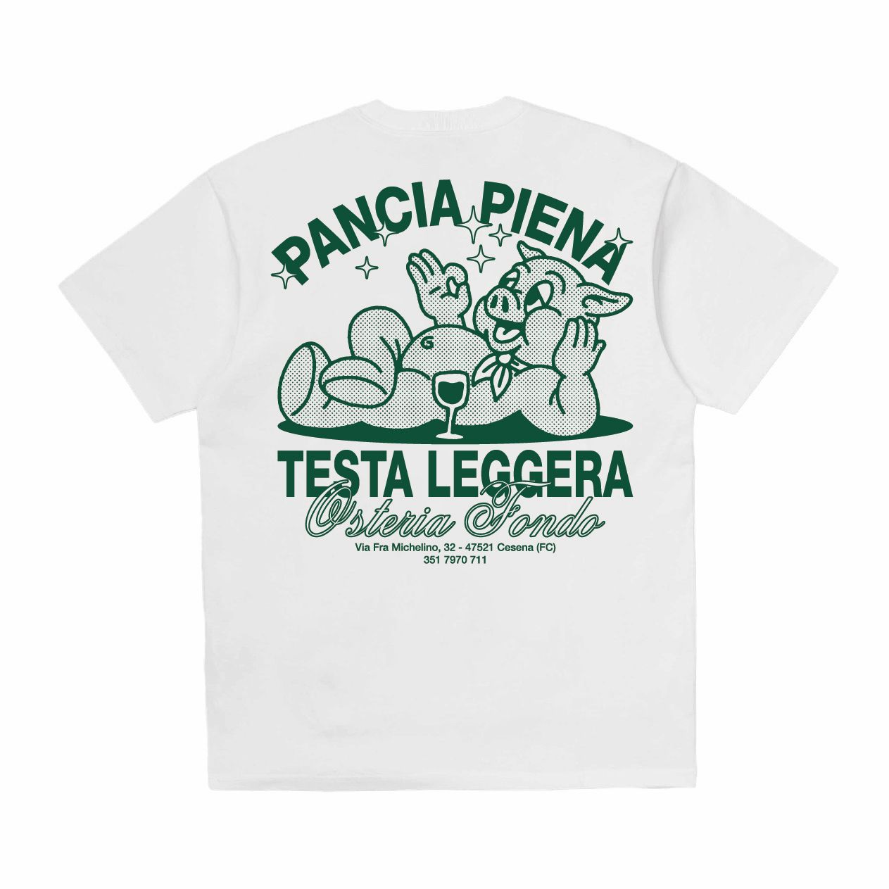 T-shirt PANCIA PIENA TESTA LEGGERA